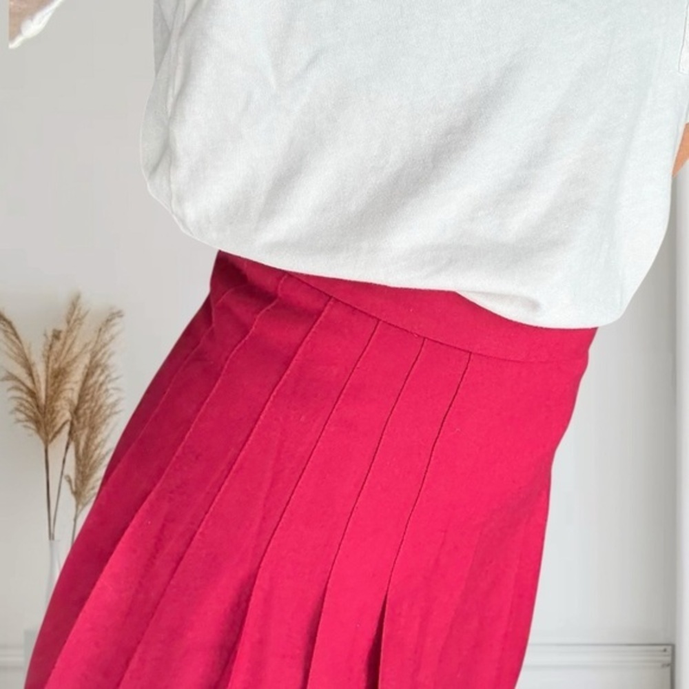 Talbots Vintage 100% Wool Pleated Midi Skirt Size 4P Made in USA